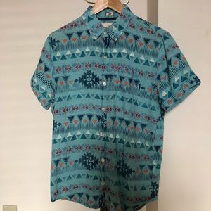 Hollister Linen Button Down Short Sleeve Shirt